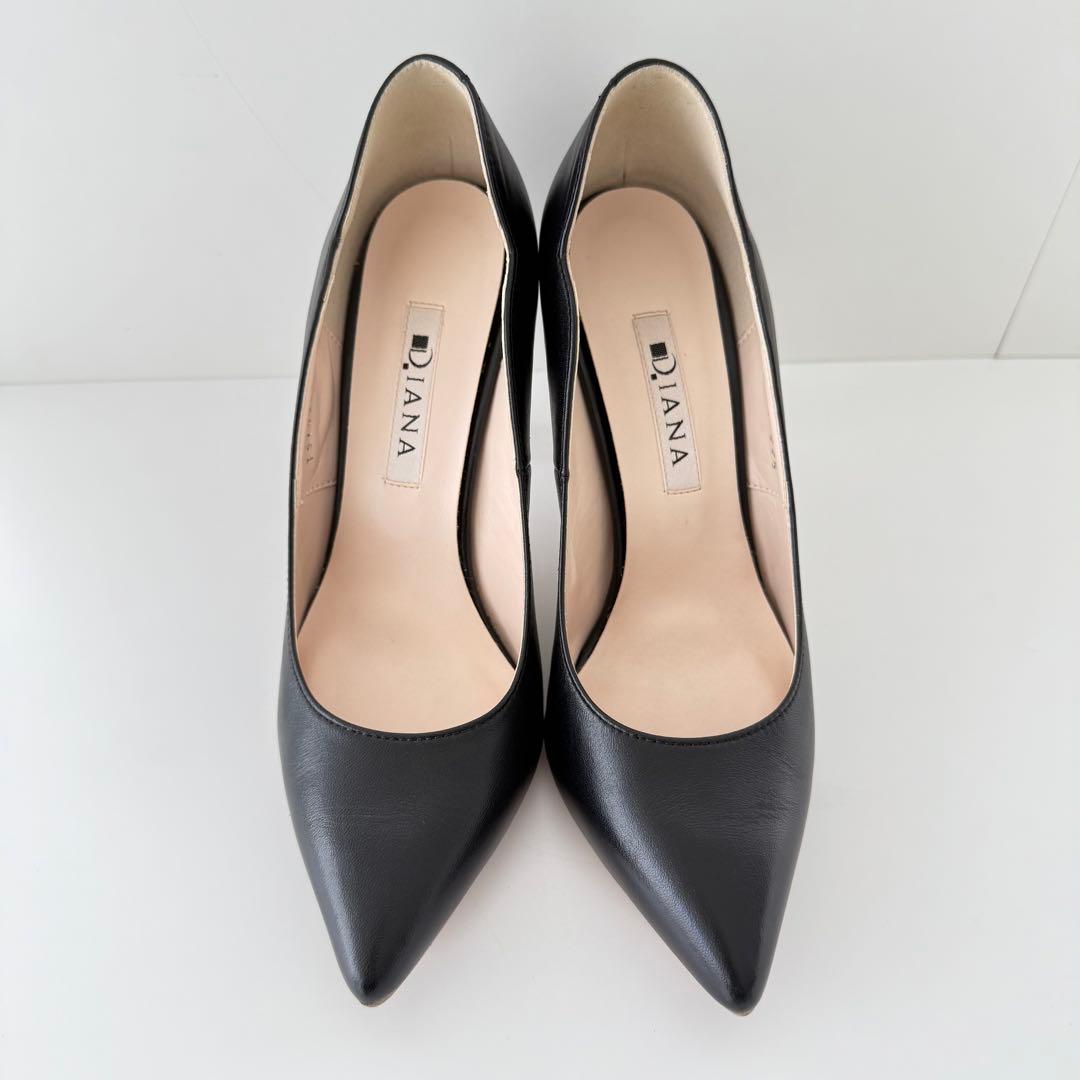 ☆未使用級　DIANA パンプス フラワーカット ポインテッド ダイアナ 黒