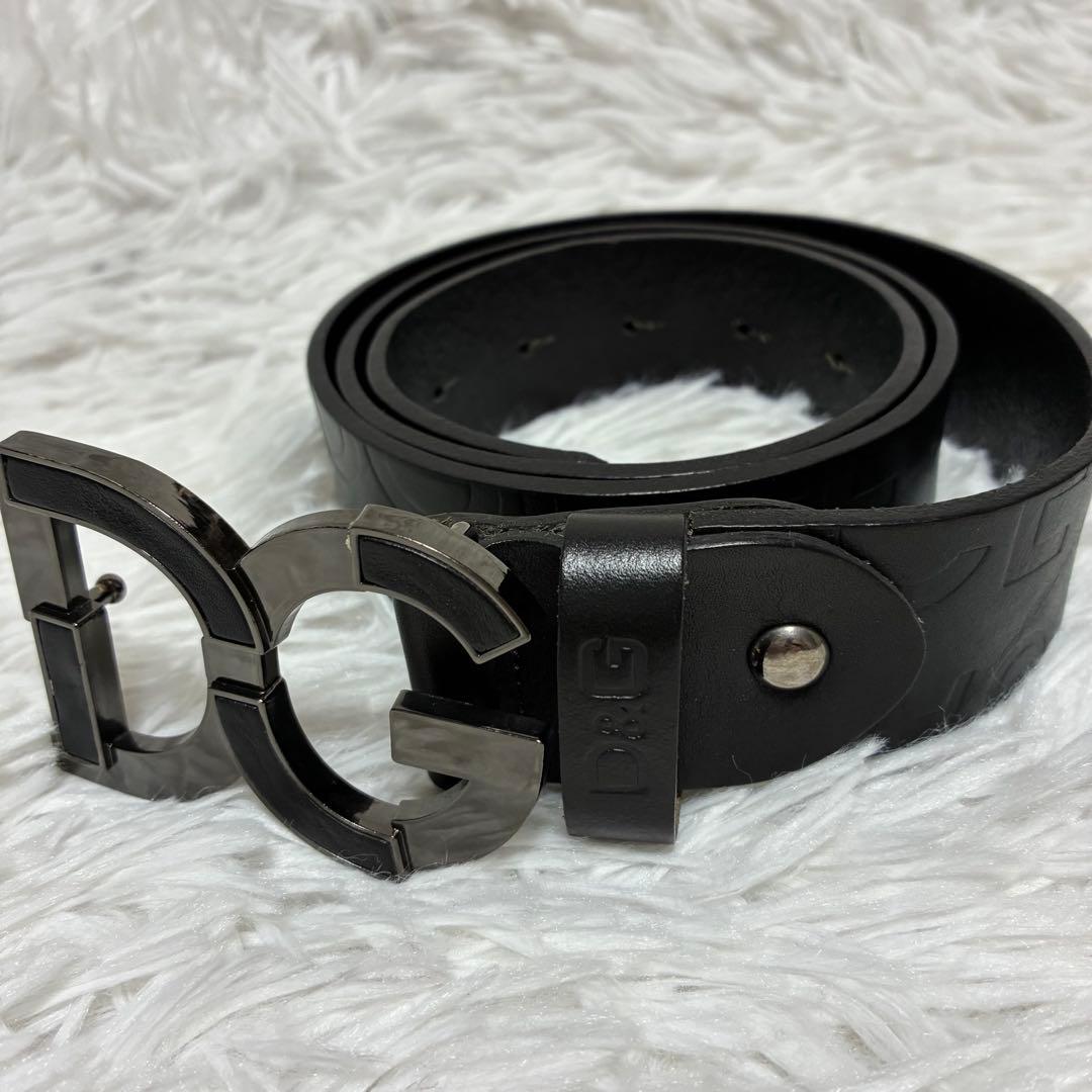 DOLCE & GABBANA ベルト　バックル　DC レザー　イタリア製