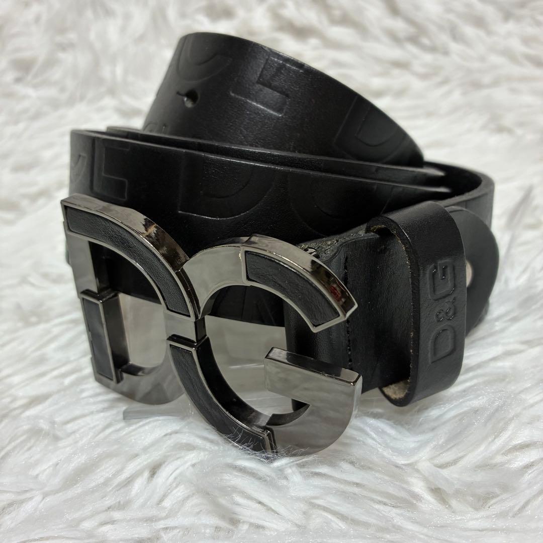 DOLCE & GABBANA ベルト　バックル　DC レザー　イタリア製