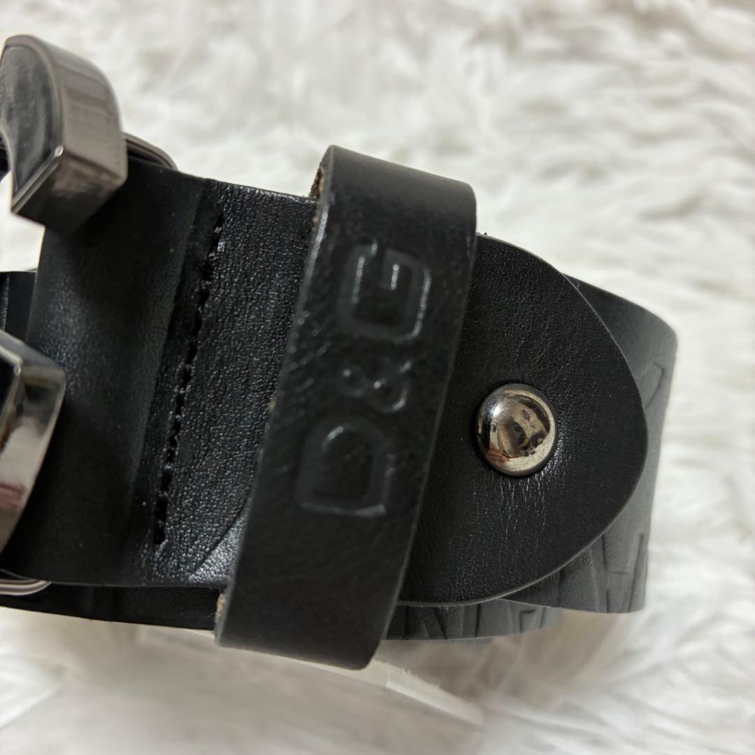 DOLCE & GABBANA ベルト　バックル　DC レザー　イタリア製