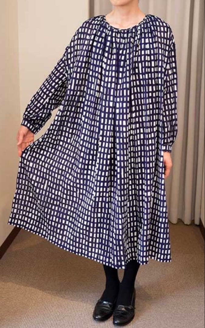 ミナペルホネン ソラチェック　ワンピース