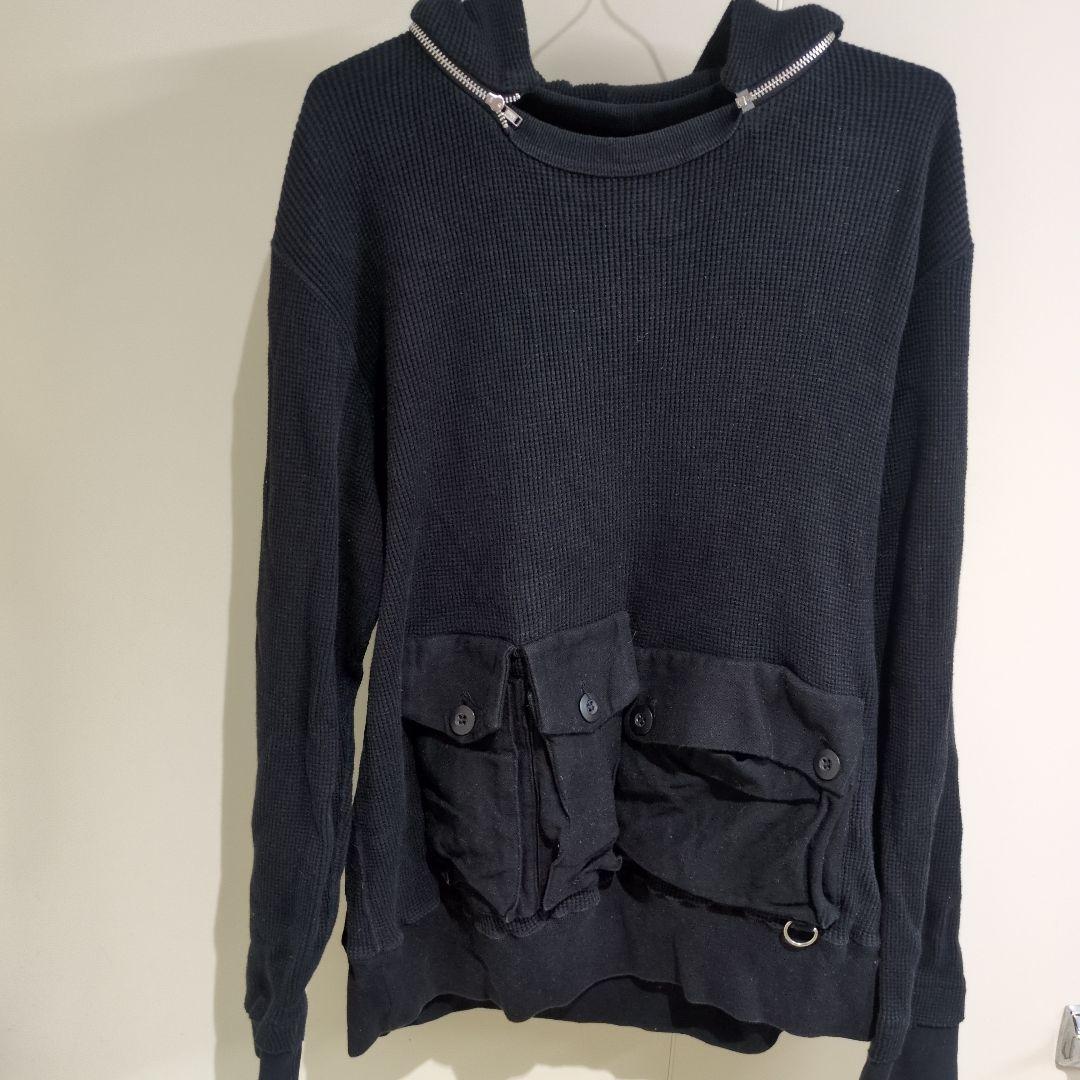 undercoverism サーマルジップ　ミリタリーポケット付き黒パーカー M