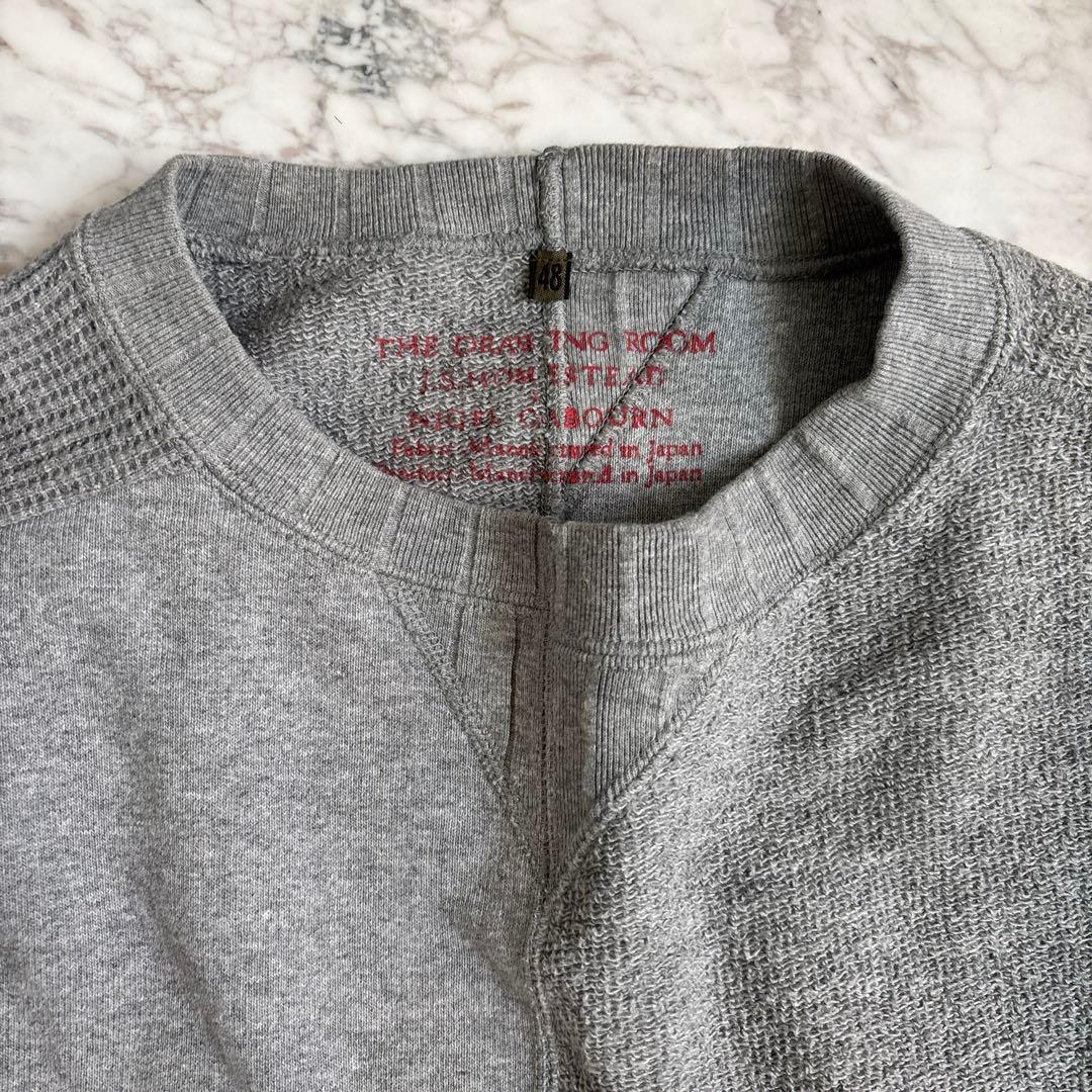 ナイジェルケーボン グレー スウェット アーミークルー