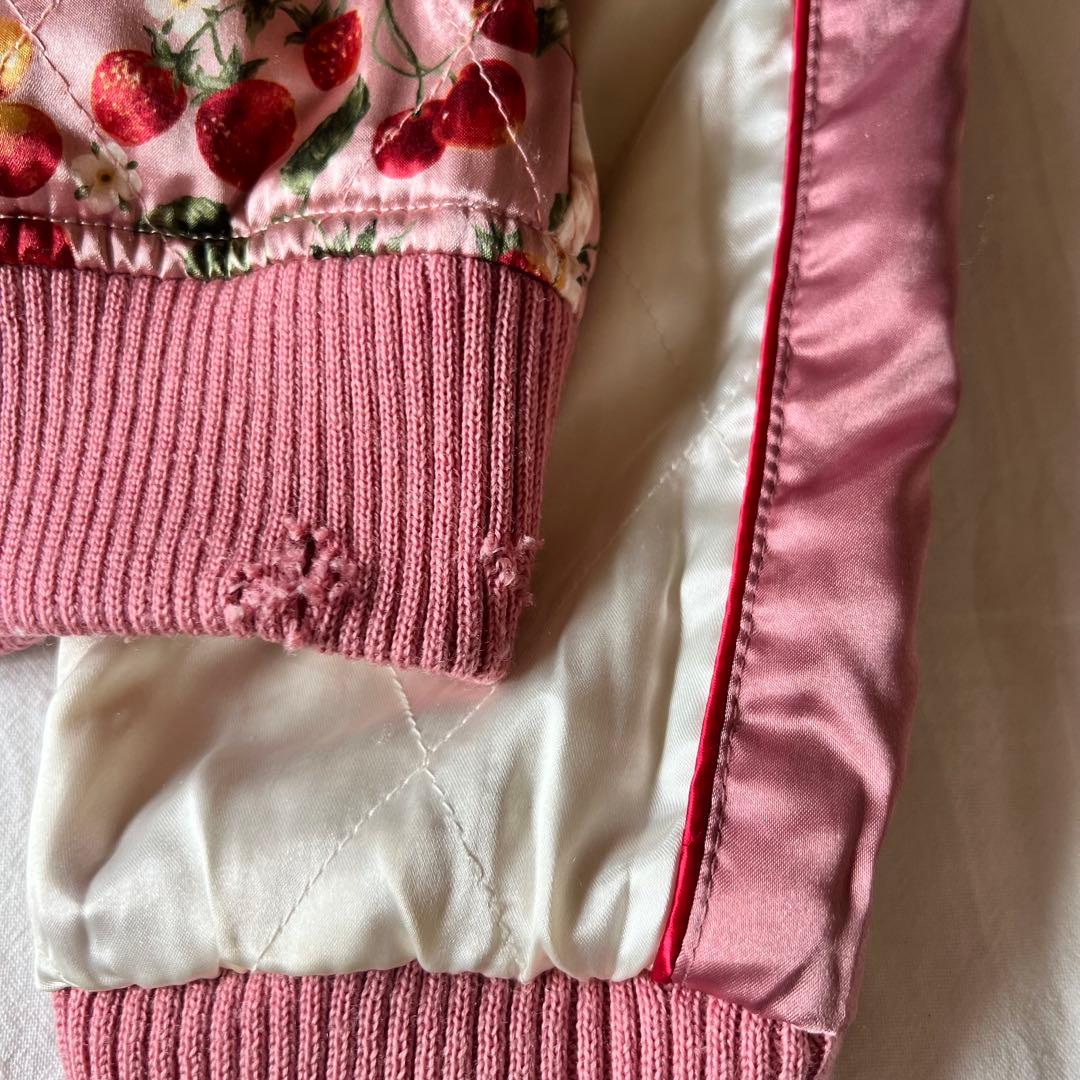 【希少】PINK HOUSE ピンクハウス スカジャン リバーシブル 花柄 刺繍