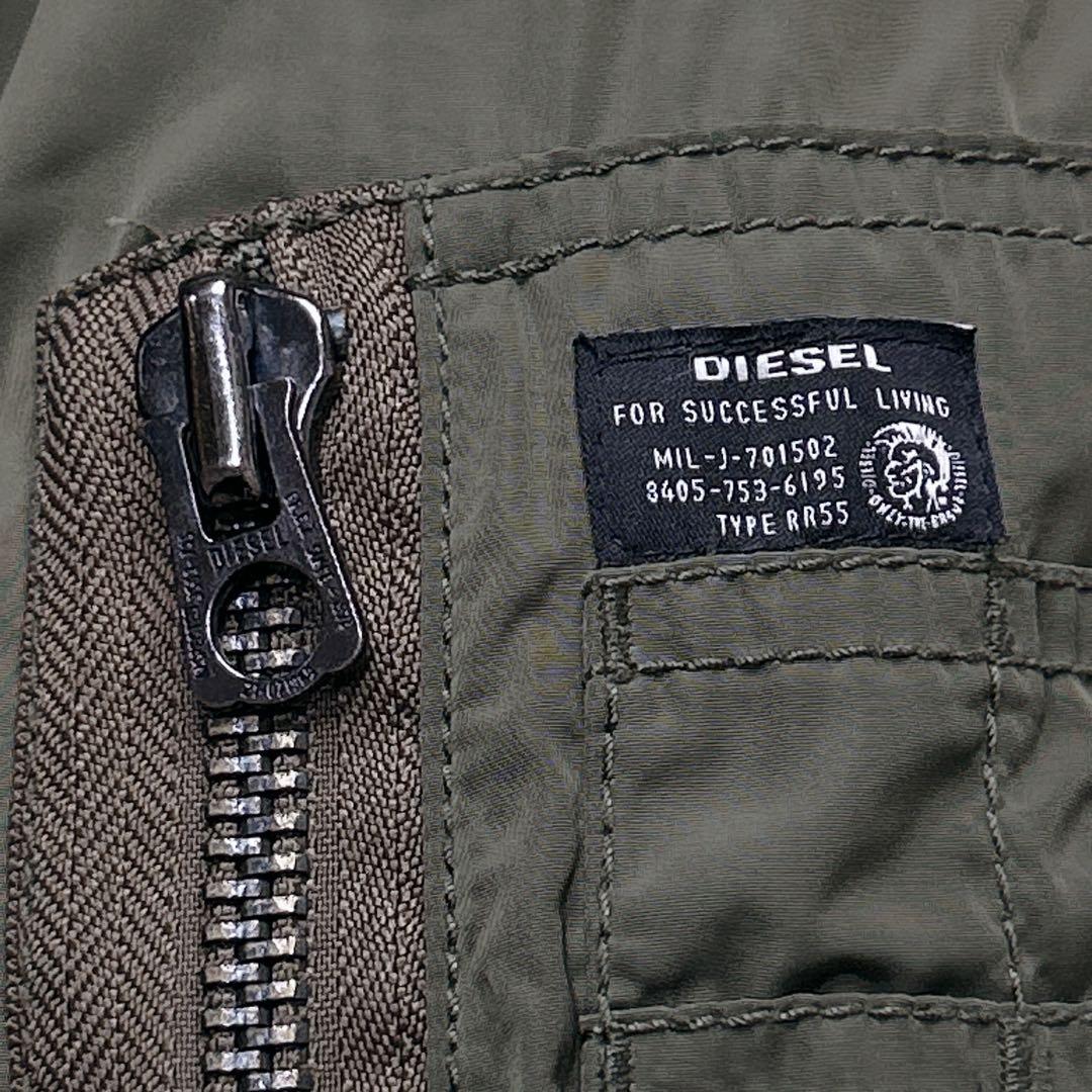 【美品】DIESEL ディーゼル N-2B フライトジャケット 短丈 カーキ M