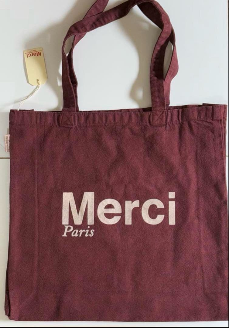 Merci Paris エコバッグ 大　レッド
