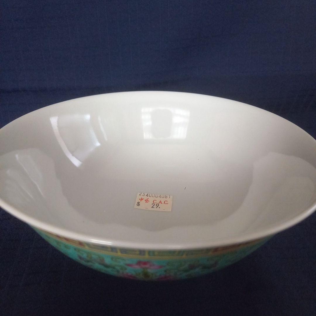 景徳鎮 ラーメン鉢 2客 ラーメン丼 ターコイズカラー【未使用】