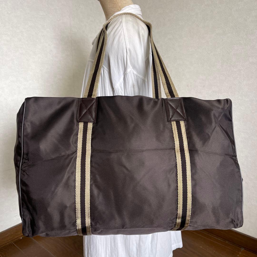 ◇美品 GUCCI グッチ ボストンバッグ トラベルバッグ ナイロン ブラウン◇