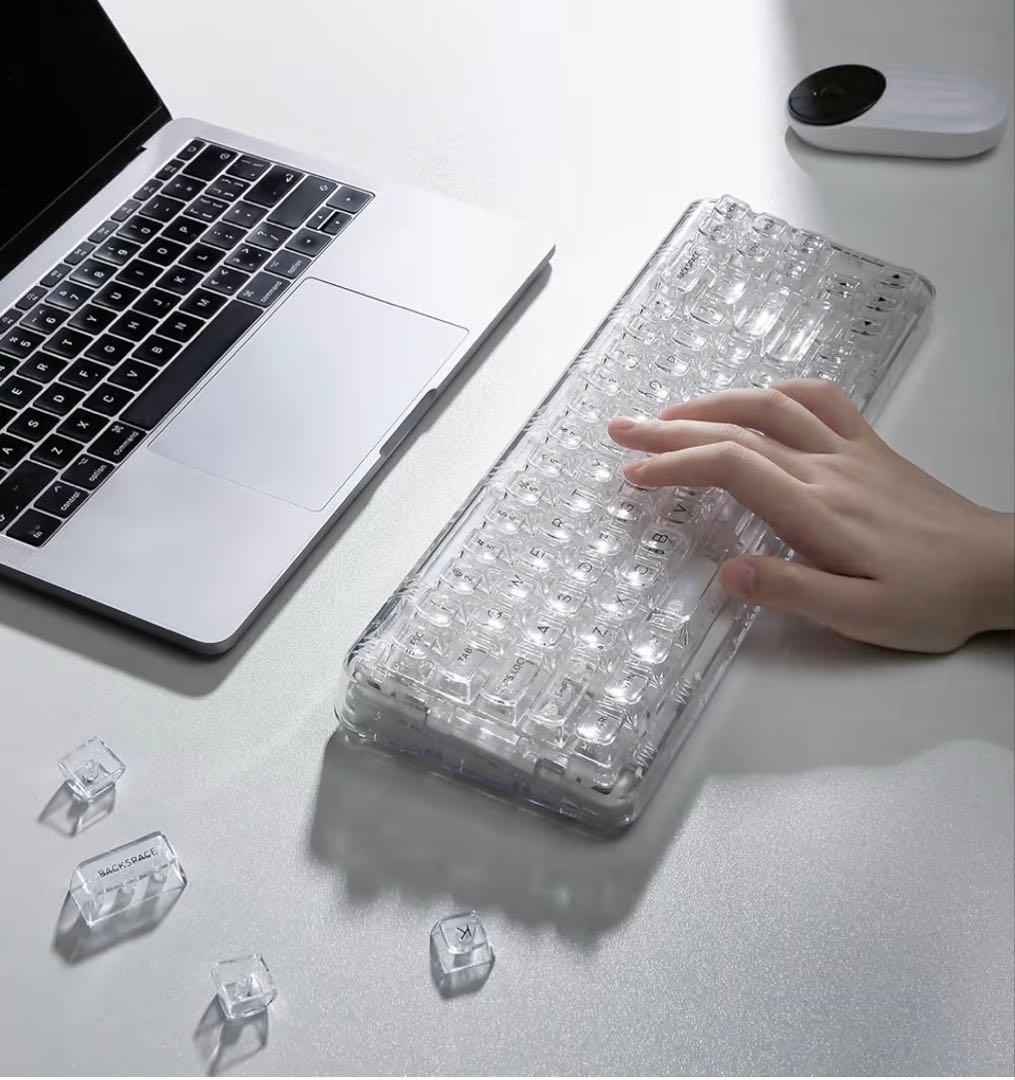 YUNZII X71 メカニカルゲーミングキーボード クリスタルアイス軸ホワイト