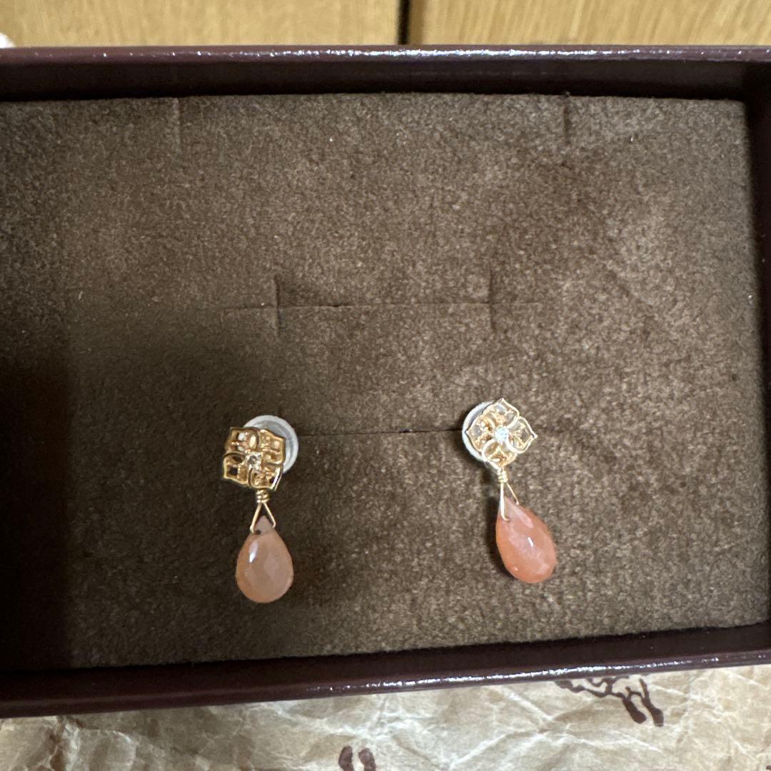 【限定セット】アガット K10 ピアス＆チャーム（販売証明書付）