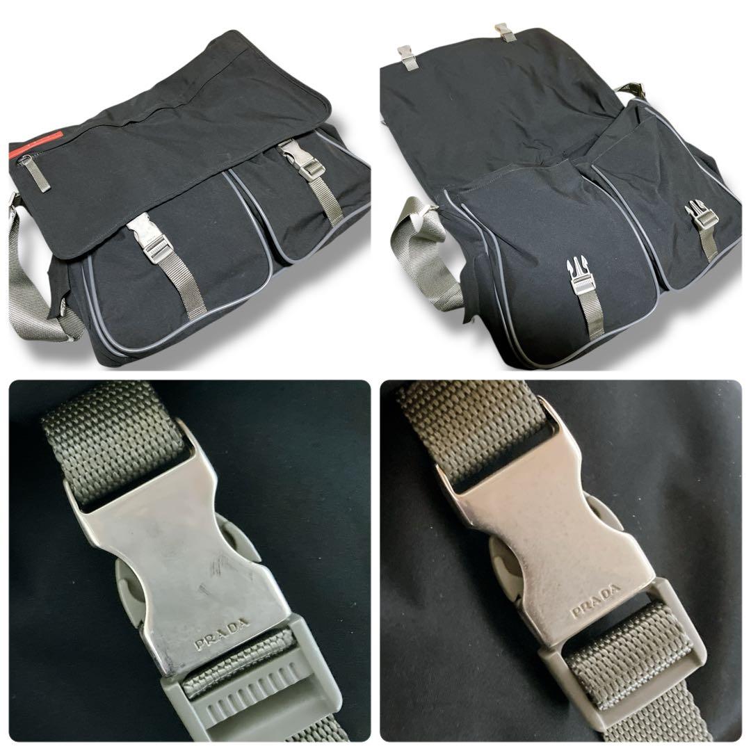 プラダ スポーツ ギャランティ 洗える A4収納可 メッセンジャーバッグブラック