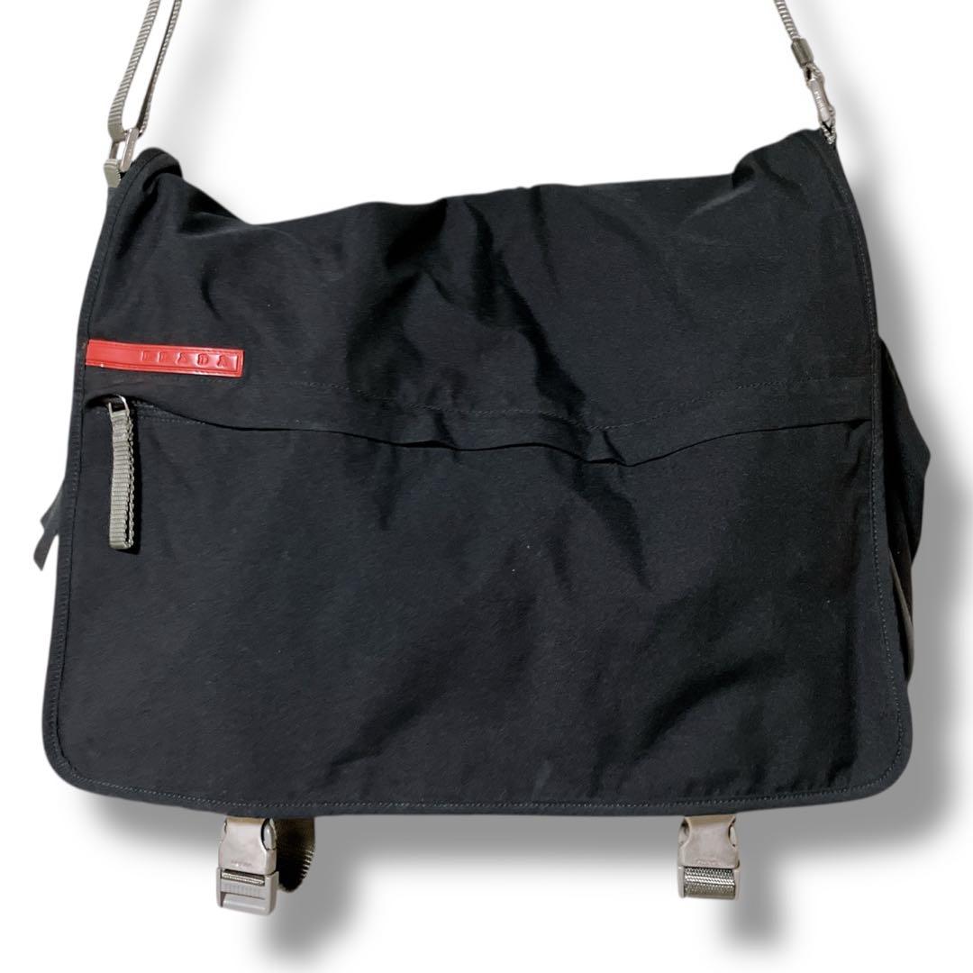 プラダ スポーツ ギャランティ 洗える A4収納可 メッセンジャーバッグブラック