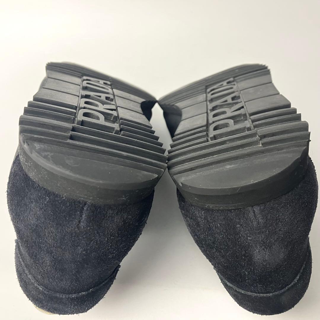 【極美品】プラダスポーツ　スエード×ナイロン　ロートップスニーカー　黒　25.5