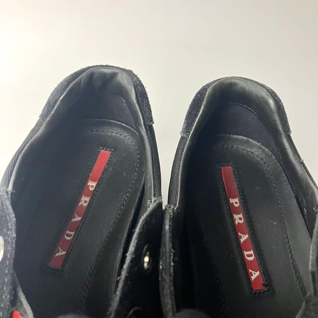 【極美品】プラダスポーツ　スエード×ナイロン　ロートップスニーカー　黒　25.5