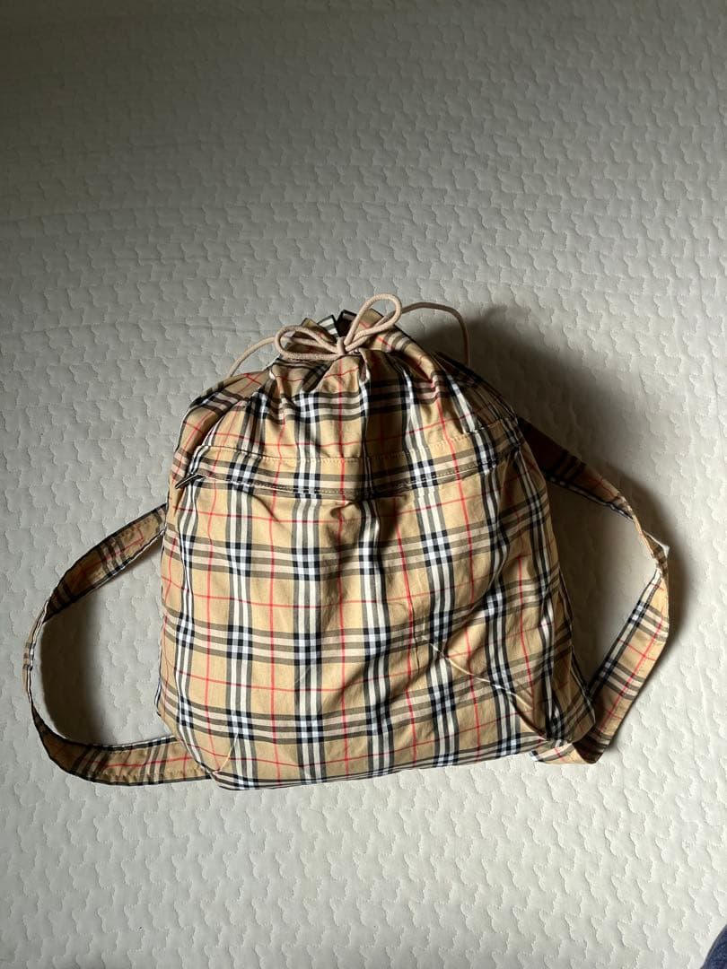 Burberry ベージュジャケット チェック裏地（リュック）