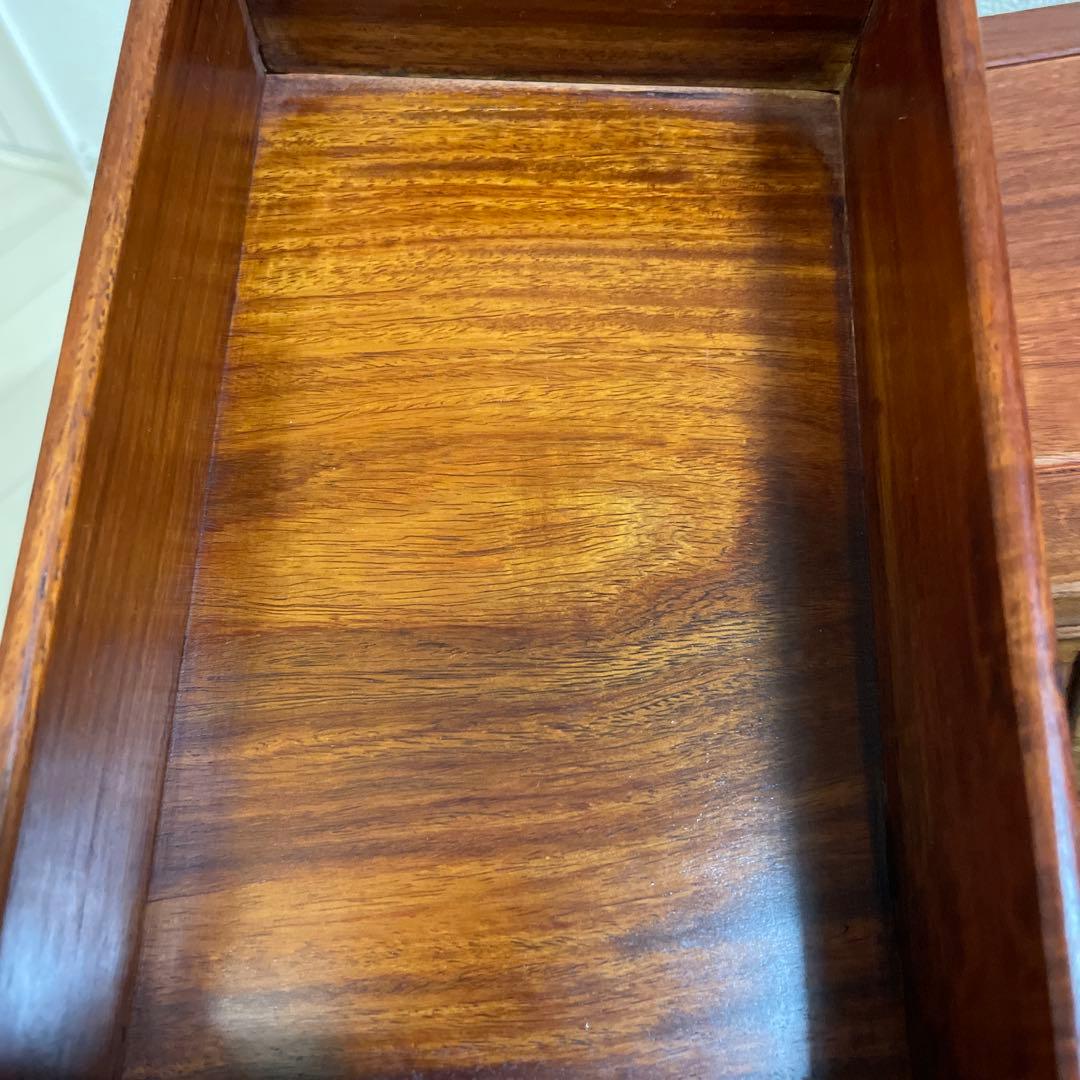 唐木 紫檀木 小物入れ 引出 唐木家具 高級銘木 透かし彫り 花梨 紫檀家具