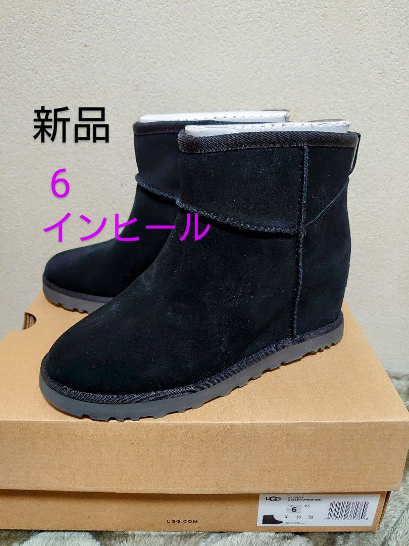 【新品】 UGG ブーツ CLASSIC FEMME MINI ブラック 6