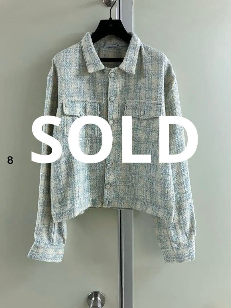 【tokio】チェック ファンシー ツィード トラッカージャケット