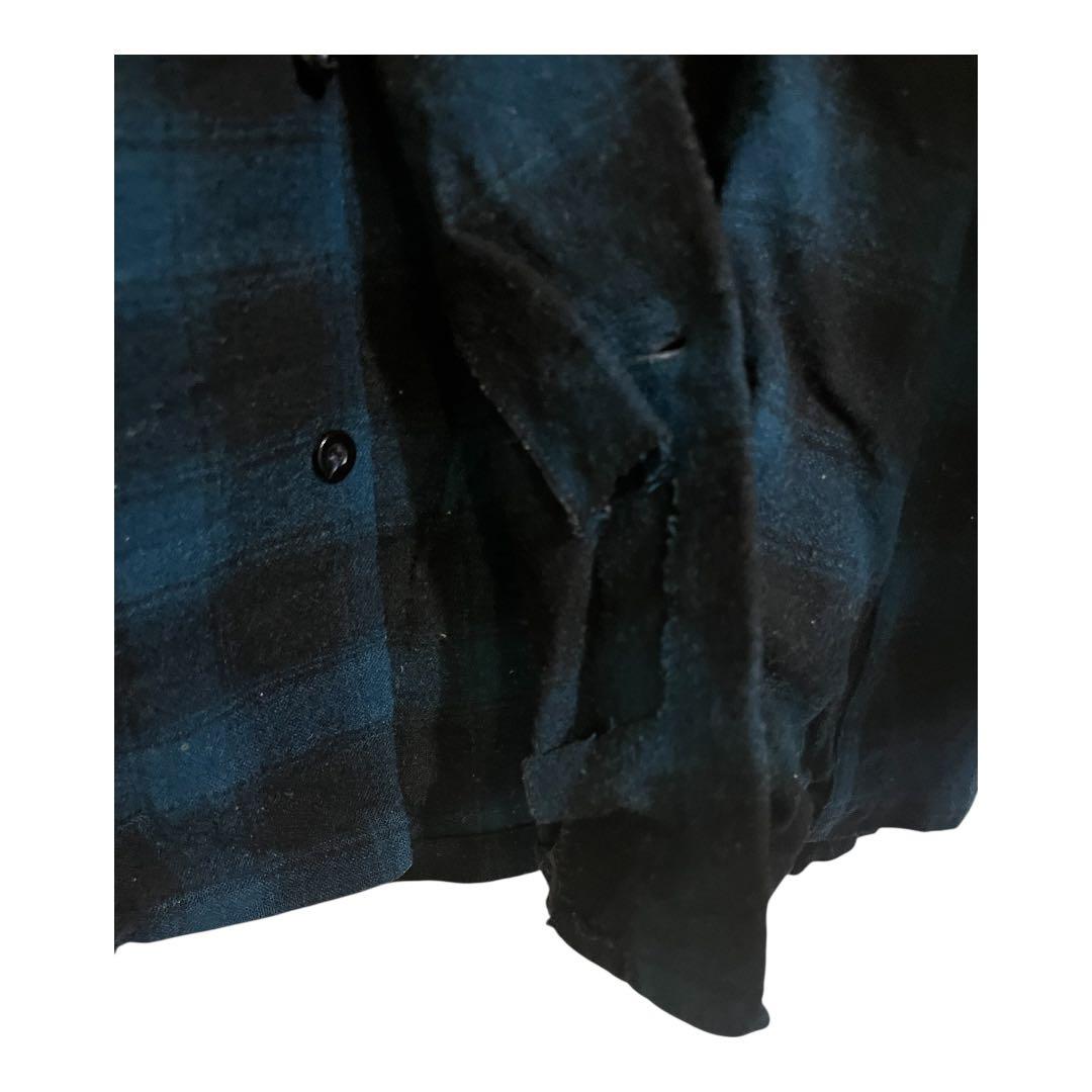 pendleton ウールシャツ　ボードシャツ　オンブレシャツ　50年代　青黒