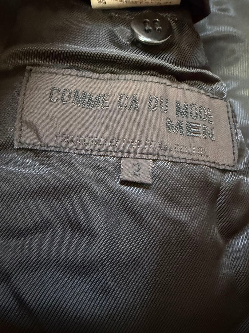 【COMME CA DU MODE】コムサデモード　レザーテーラード黒