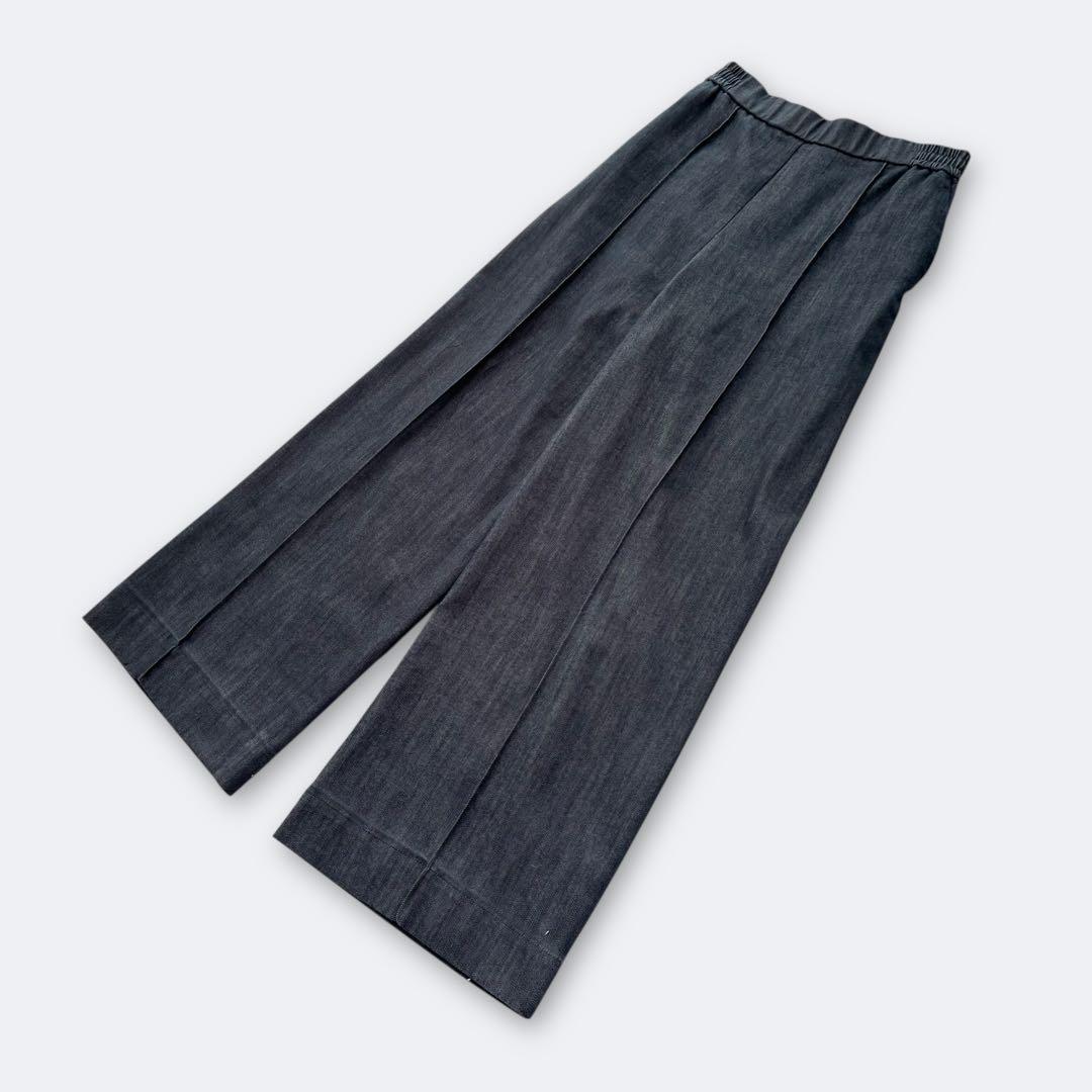 yori ヨリ マリンデニム風ワイドパンツ インディゴ パンツ レディース