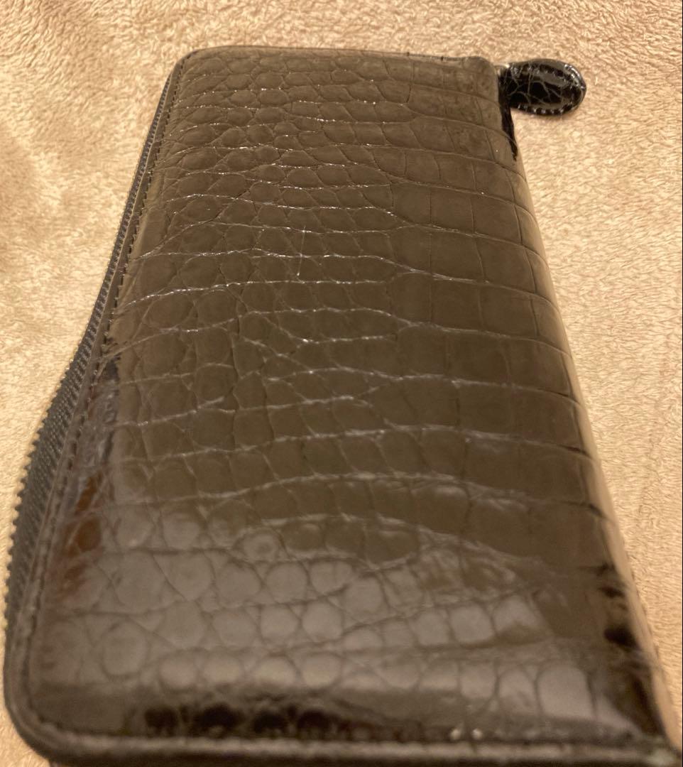 JRA認定品 クロコダイル 長財布 ブラック