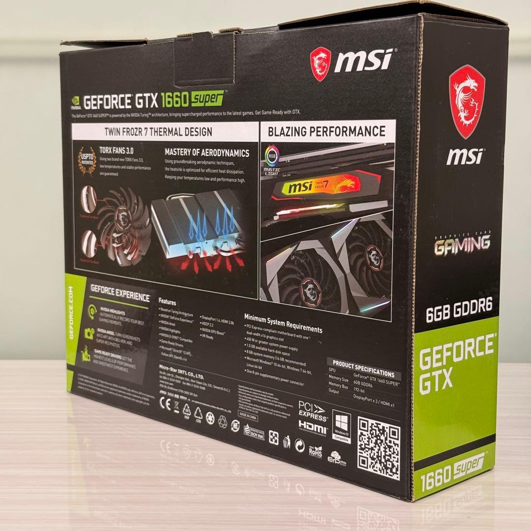 グラフィックボード・グラボ・ビデオカード MSI GeForce GTX 1660 Super GAMING X 6GB