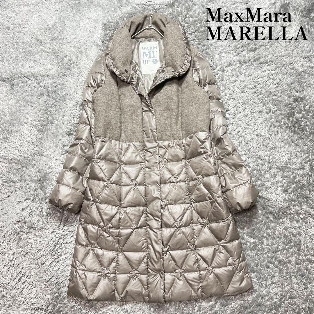 MaxMara マレーラ ダウンコート 切替 ウール 44 L相当　極美品