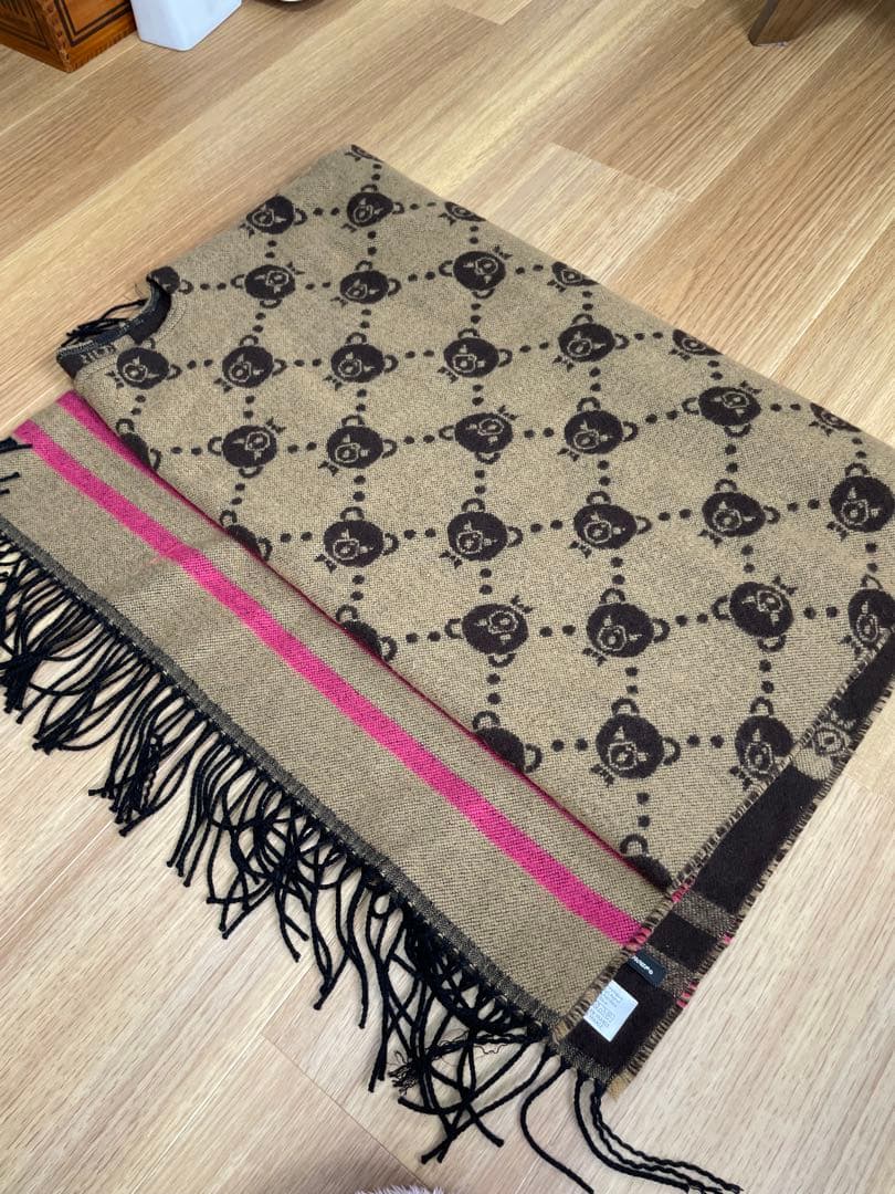 美品 HYSTERIC GLAMOUR BEARモノグラム ポンチョストール