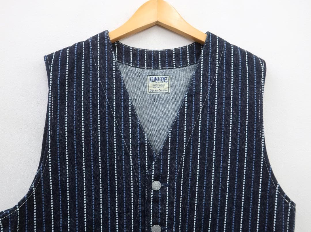 3403 美品 児島ジーンズ バイカラーウォバッシュ ベスト