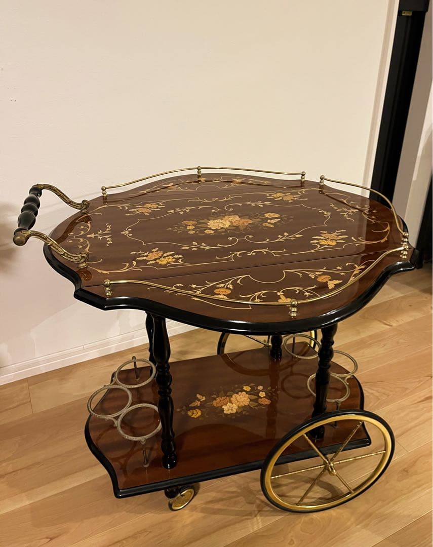 【最終価格】ヴィンテージ イタリア製　バタフライワゴン　ワイン６本収納