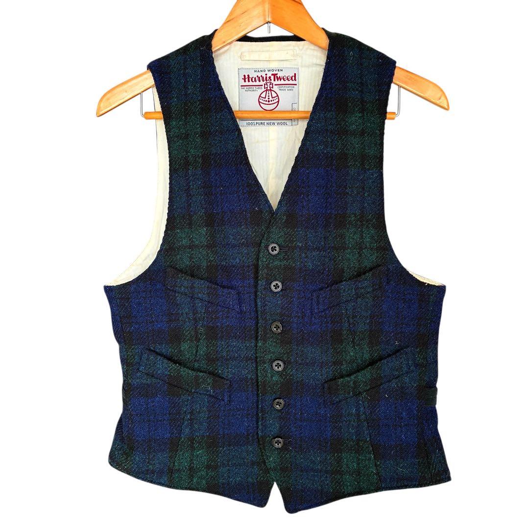 BEAMS+ ハリスツイード ブラックウォッチチェック ジレ ベスト Ｍ