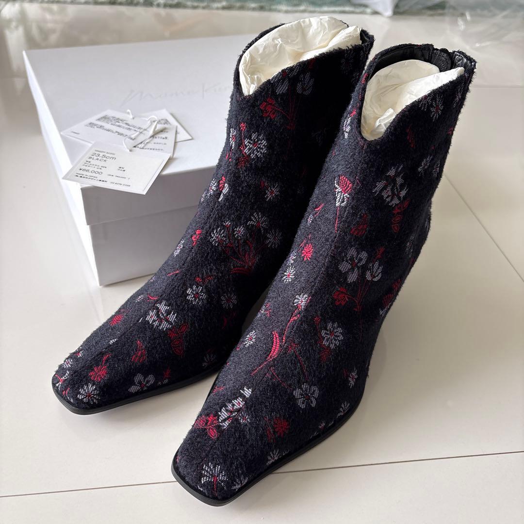 新品 マメクロゴウチ Floral Jacquard Boots 23.5