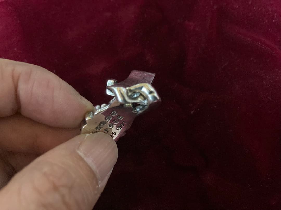 フローラルクロスデザインブレスレット　シルバー925 大きめブレスレット