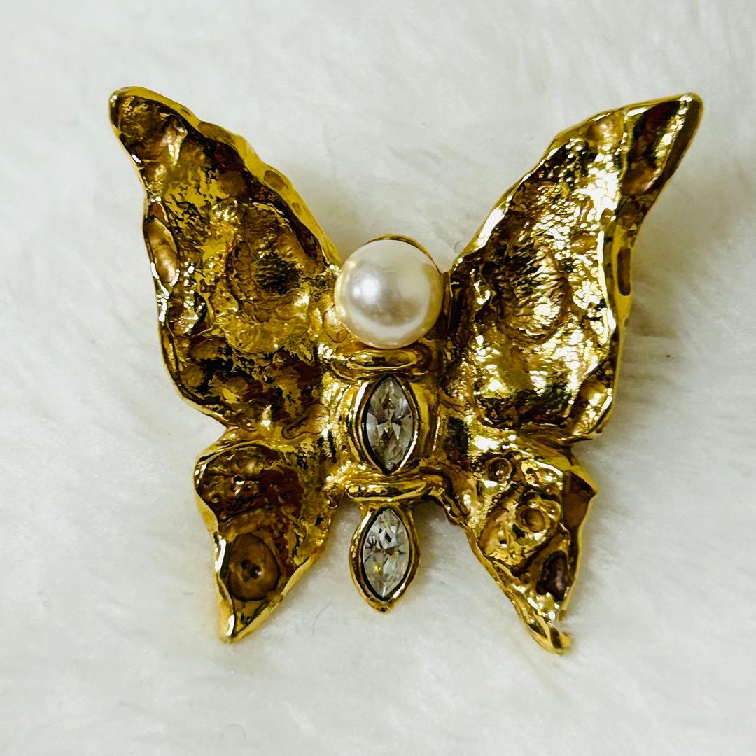 YSL　イヴサンローラン　ブローチ　蝶　バタフライ