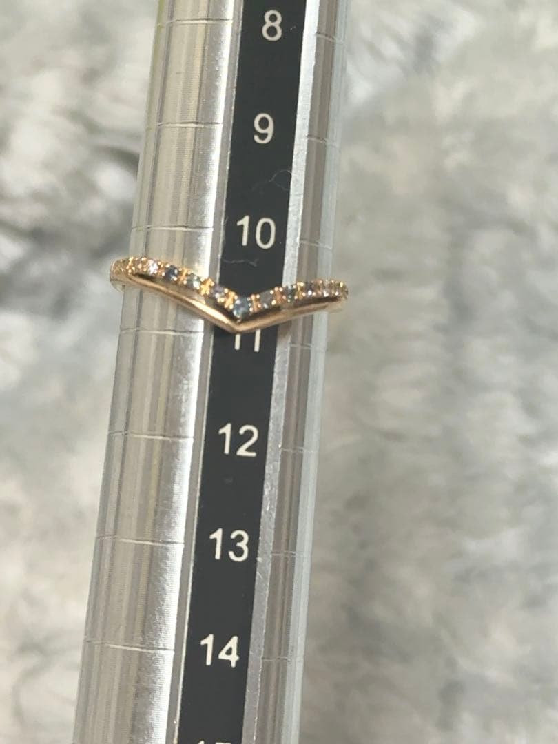 アレキサンドライト ダイヤモンド V字リング k18 K18リング