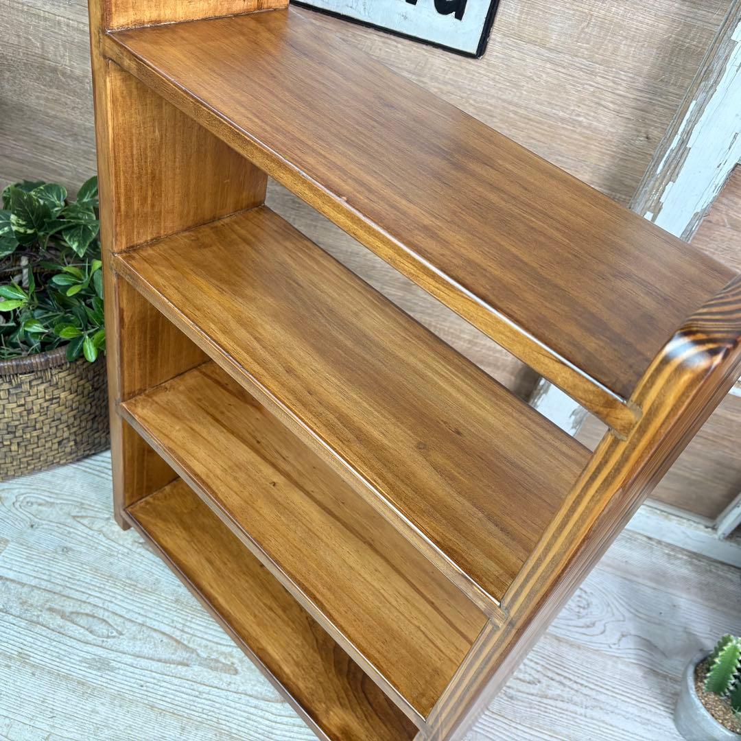 カントリー北欧パイン材四段ラックシェルフ（50㎝×70㎝）木製飾り棚調味料棚本棚