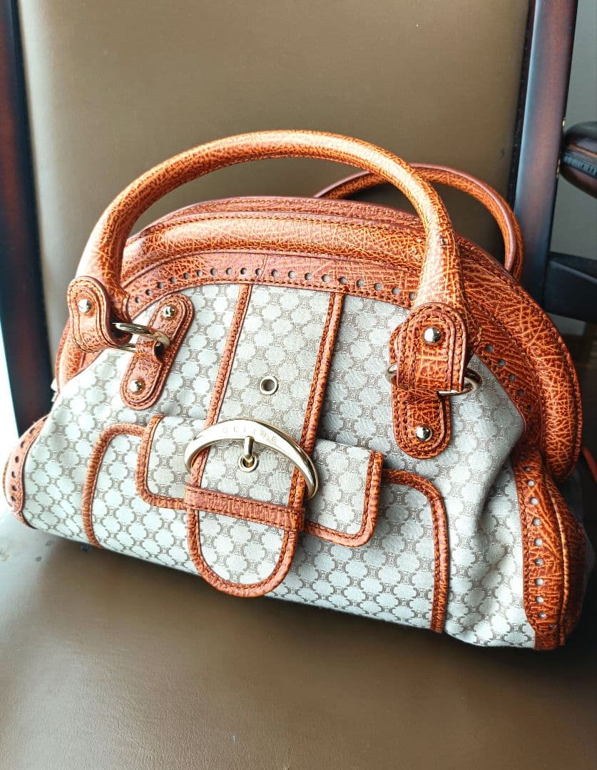 CELINE セリーヌ マカダム バッグ ヴィンテージ ミニボストン 正規品