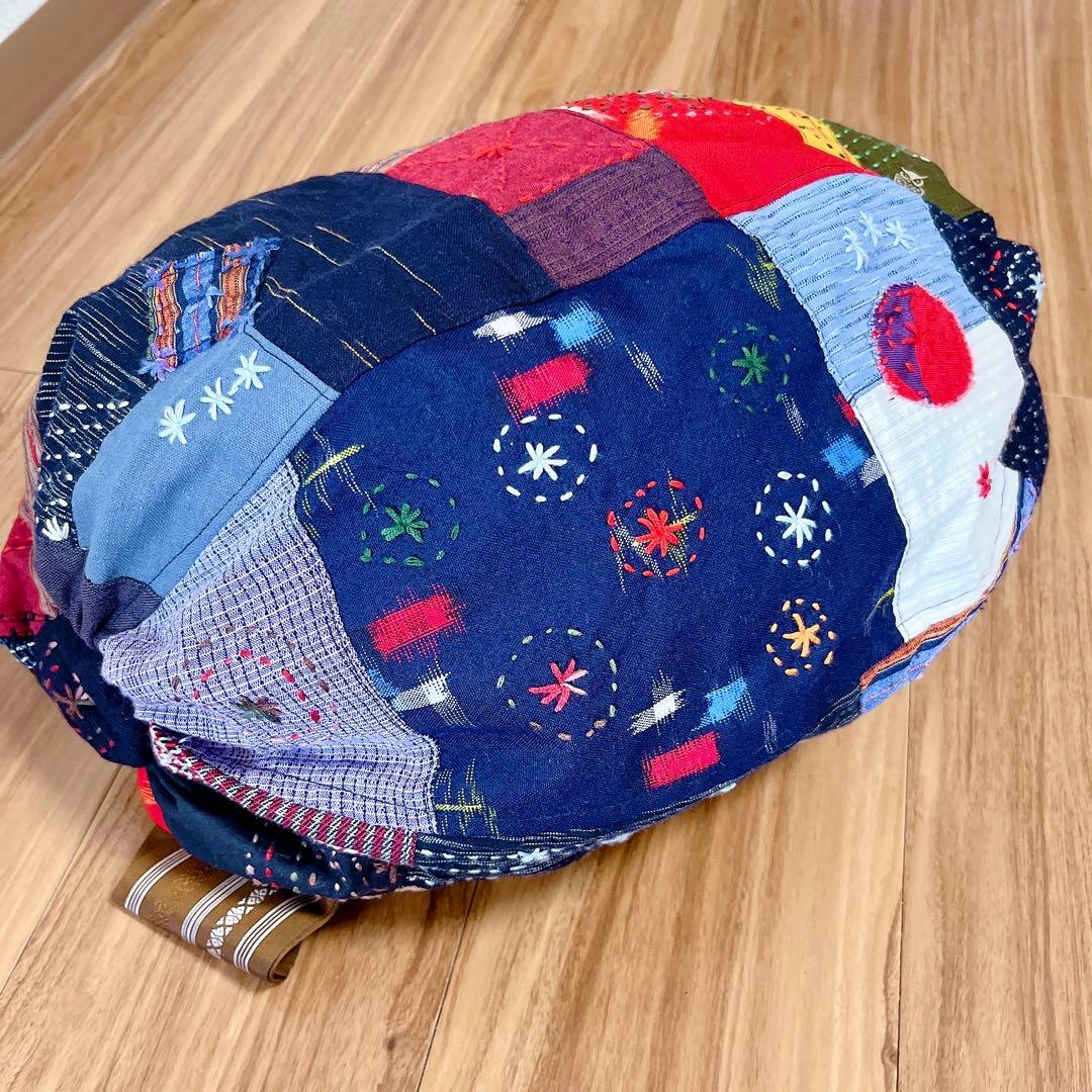 【80番】和柄　刺し子とパッチワークのリュック　ボディバッグ