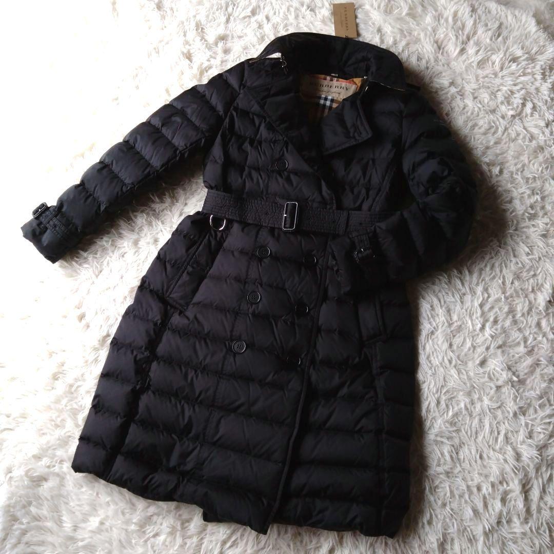 未使用タグ付✨バーバリー　ノバチェックフード　ダウンコート　リアルファー
