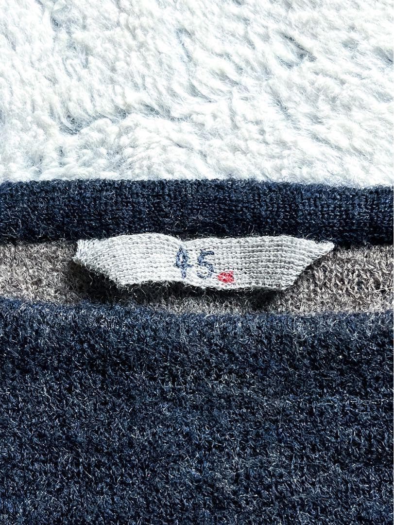 【45R】45rpm ウール100% インディゴ フロート縮絨ニットブラウス 2