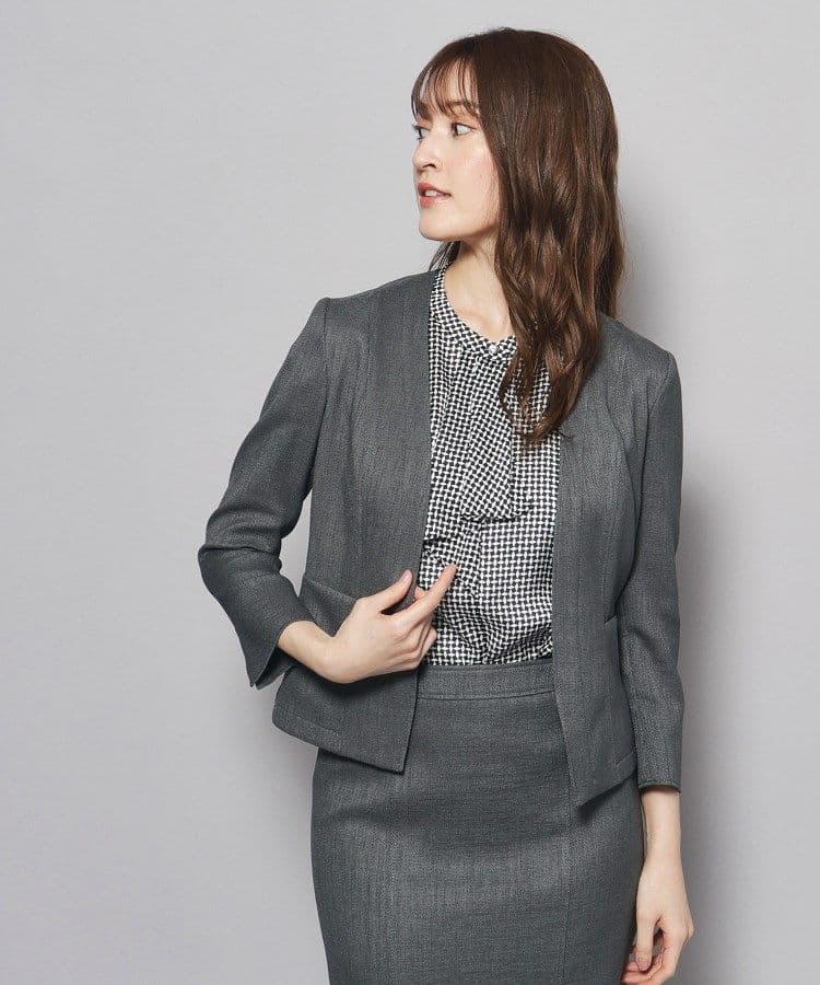 美品 coup de chance 麻調合繊ストレッチパンツスーツ