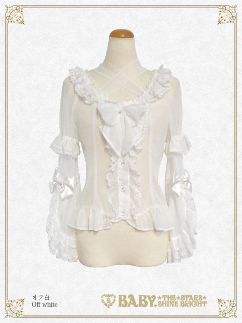 ベイビーザスターズ　シフォンプリンセスドレスブラウス オフ白