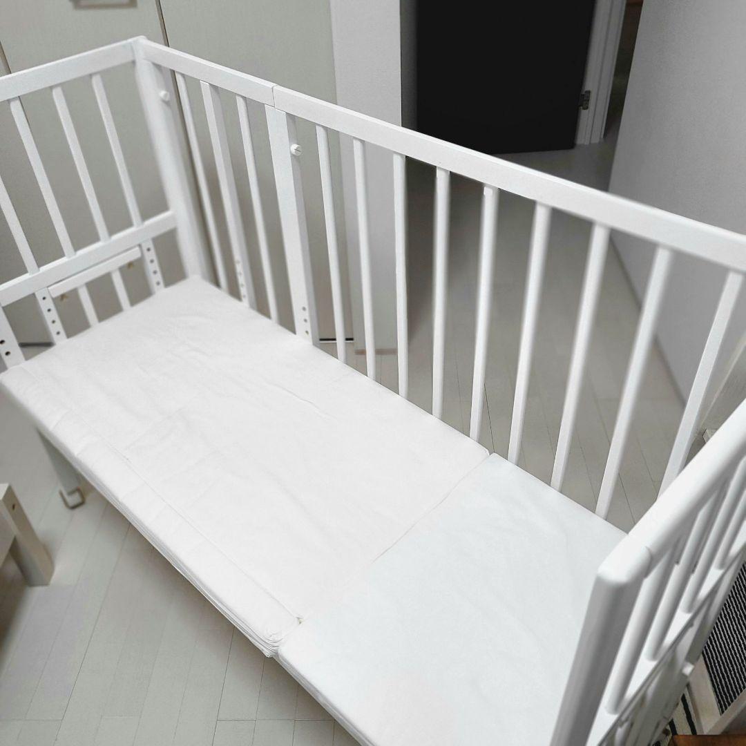 美品 大和屋 そいねーる ＋ ロング ベビーベッド マットレス付 新生児 添い寝