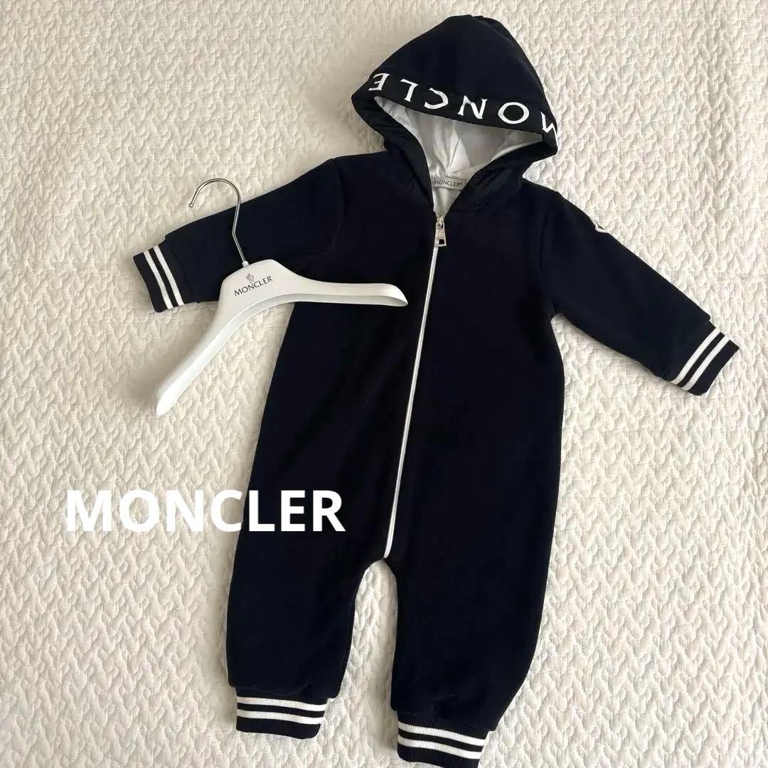 【最終値下】美品 MONCLER フード付きロンパース ネイビー　ハンガー付き