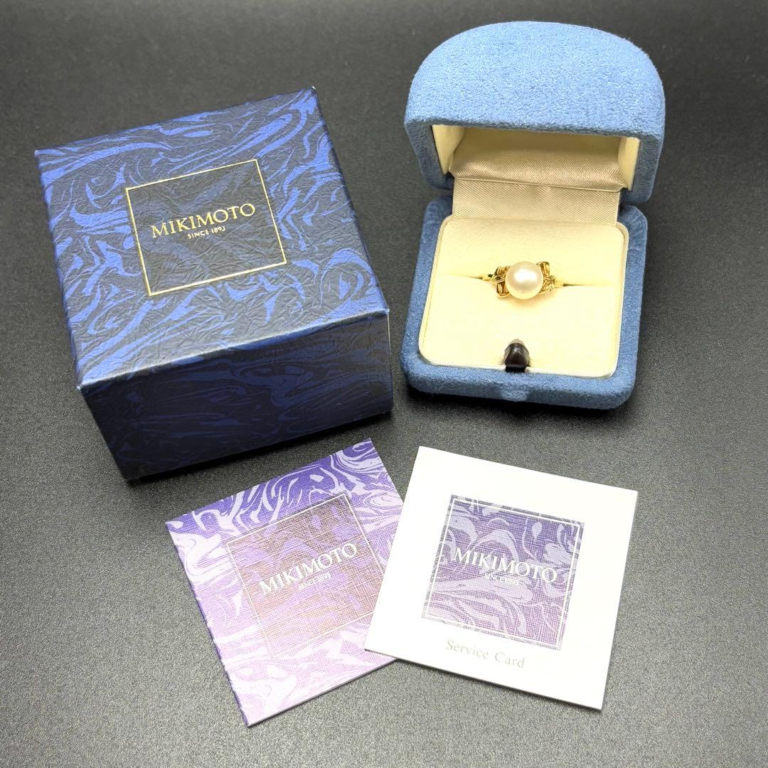 K14 MIKIMOTO アコヤ パールリング 8.6ｍｍ　付属品完備