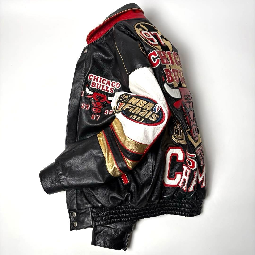 【米国製】JEFF HAMILTON BULLS レザージャケット L 羊革