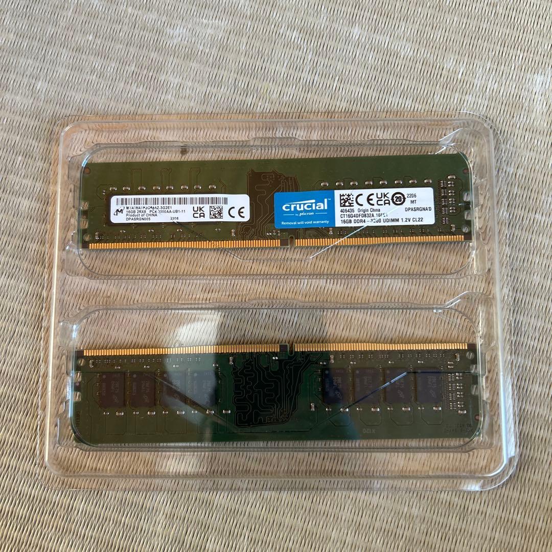 Crucial DDR4 メモリー 16G×2枚CT16G4DFRA32A
