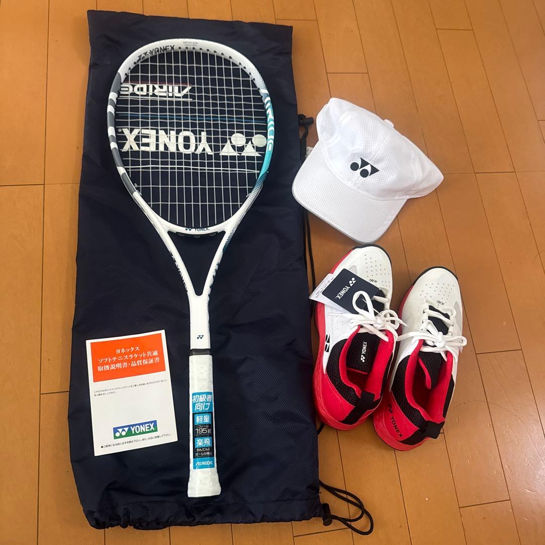 YONEX AIRIDEC テニスラケット帽子シューズセット