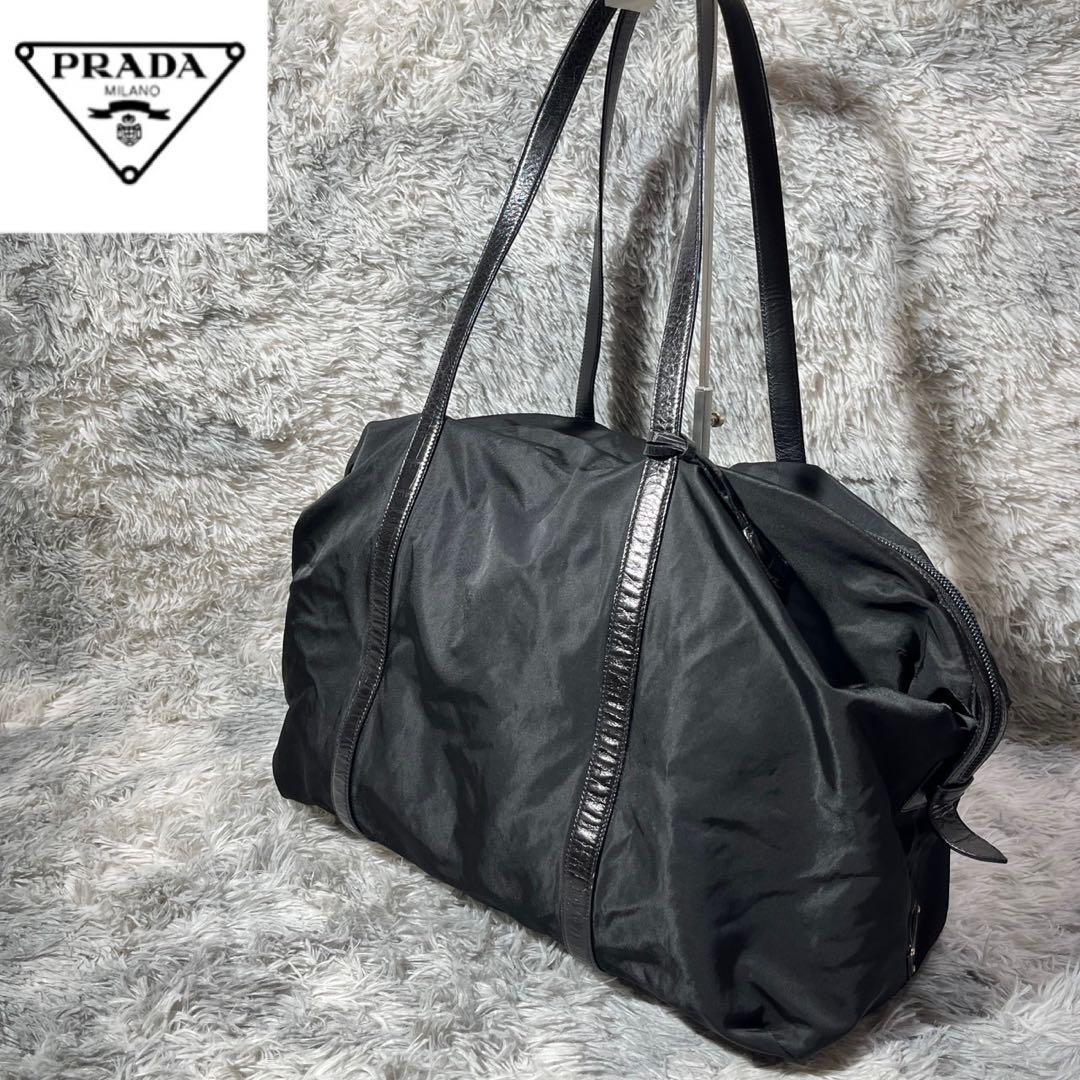 [大人気]　プラダ　ＰＲＡＤＡ　ボストンバッグ　三角ロゴ　ナイロン　ブラック